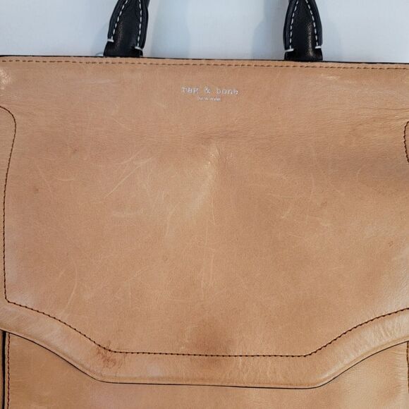 Rag & Bone Women’s Pilot Backpack Camel Brown Black Bag - Picture 3 of 12